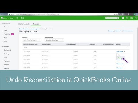 How to undo a reconciliation in QuickBooks Online