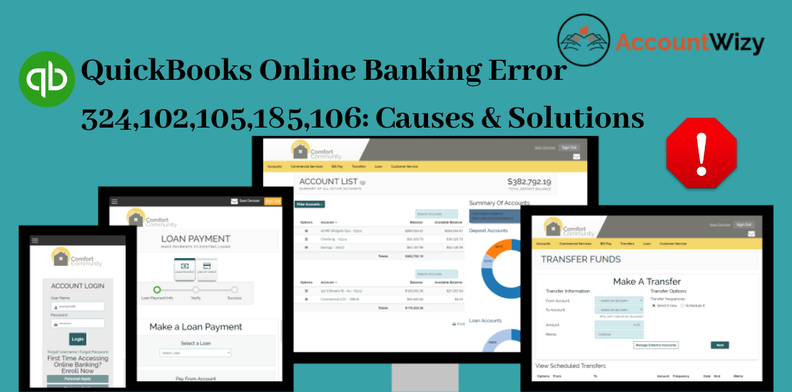 QuickBooks Online Banking Error 324,102,105,185,106_ Causes & Solutions