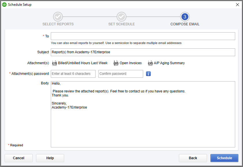 scheduled reports