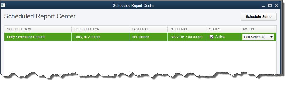 scheduled report center