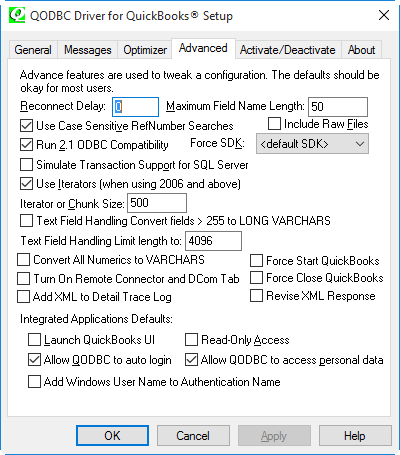 Checkin for Advanced Setting in ODBC Driver