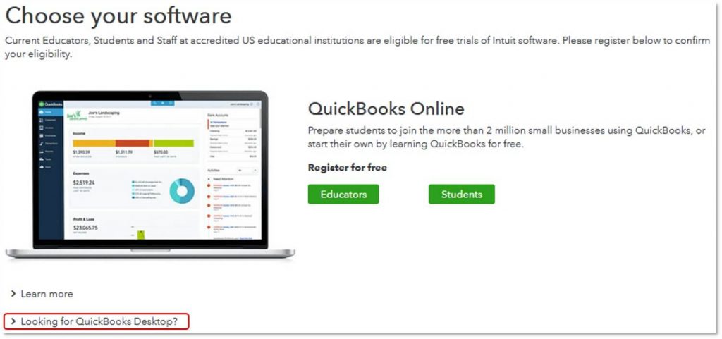 How to Register and install a QuickBooks Desktop student trial