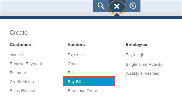 bill pay process in QuickBook online