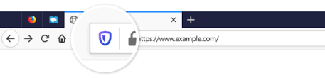 Shield icon in Firefox