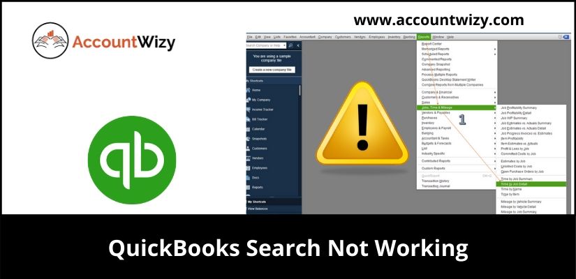 QuickBooks Search Not Working