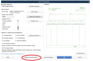 ivoice tamplate in Quickbooks