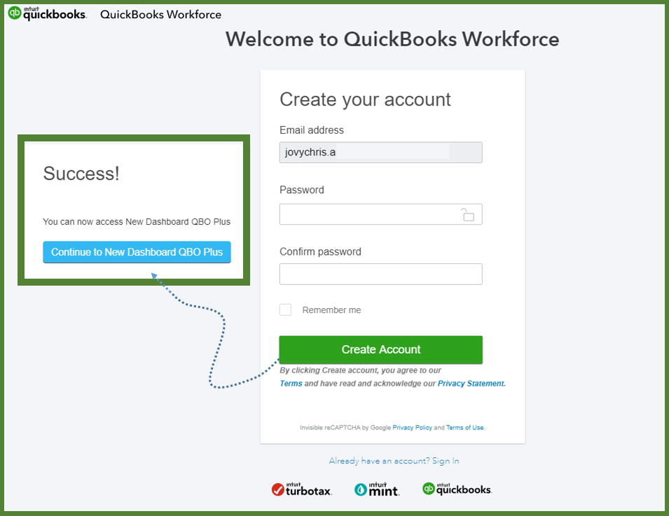 set up QuickBooks Workforce account