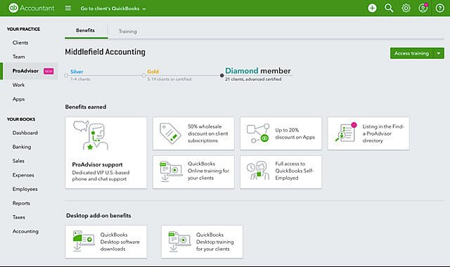 Practice tab in QuickBooks Online Accountant