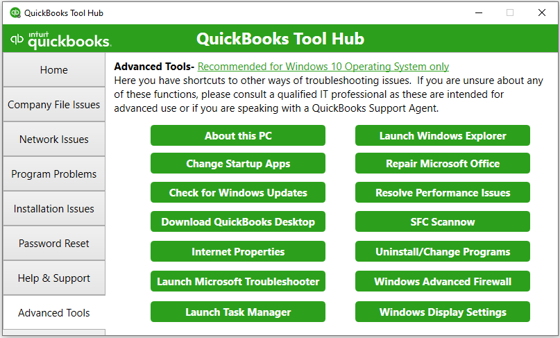 QuickBooks advance tools