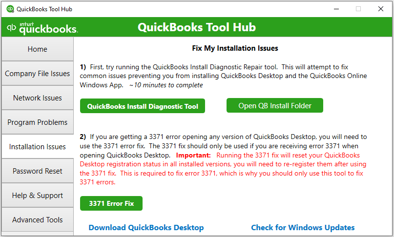 Quickbooks installaton-issues