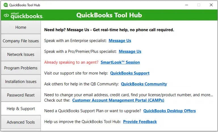 quickbooks-help and support-tool-hub