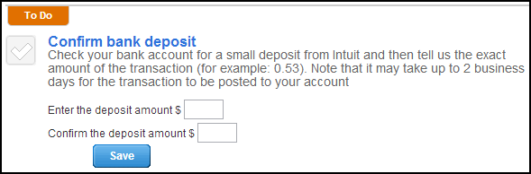 Confirm bank deposit