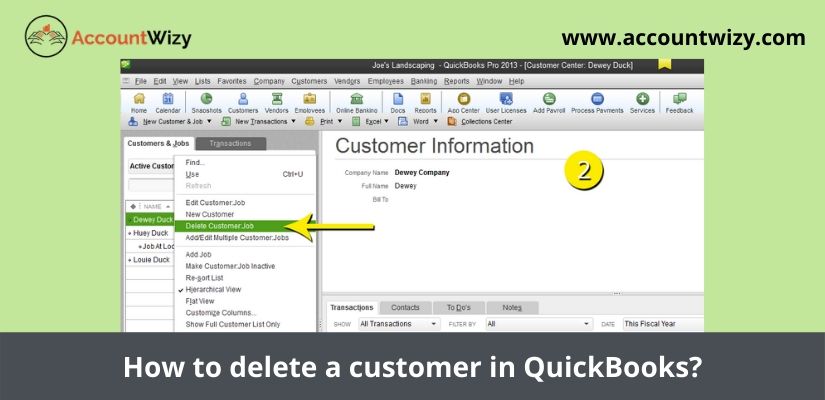 How to delete a customer in QuickBooks?