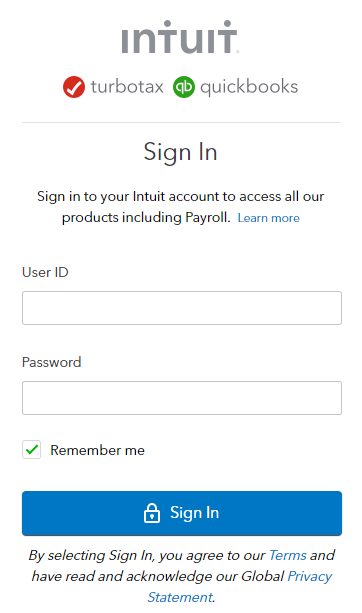 Intuit Online Payroll Enhaced Login Page