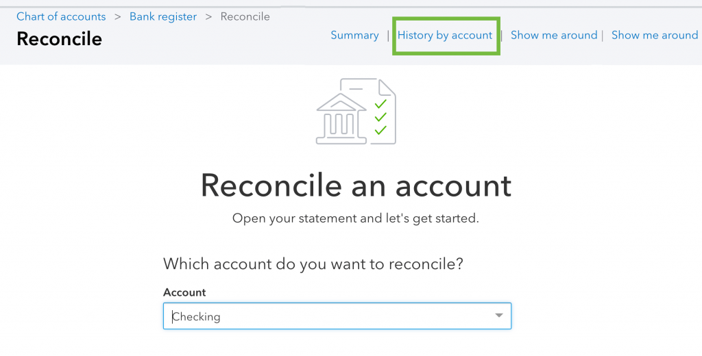 Reconcile an account