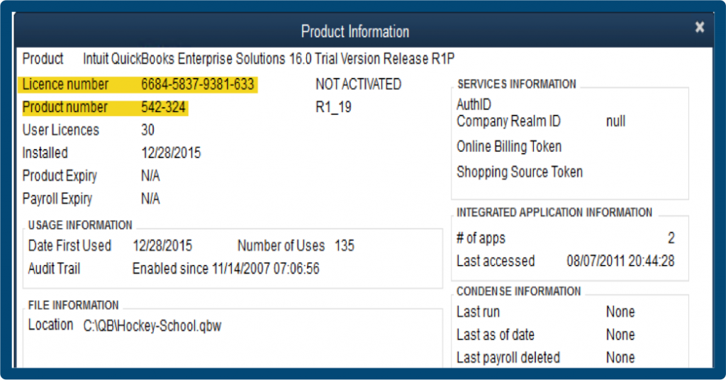 QuickBooks Product Information