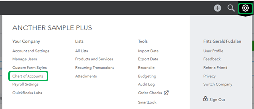 Charts of Accounts