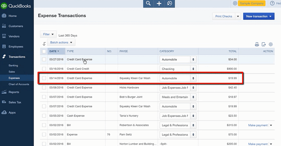 void or delete transactions in QuickBoooks Online