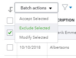 Exclude Bank Transaction In QBO