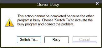 Server Busy Error